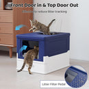 Folding Covered Cat Litter Box with Drawer Tray – view 7