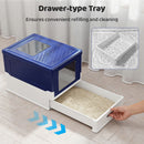 Folding Covered Cat Litter Box with Drawer Tray – view 9