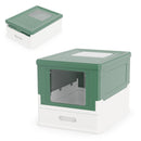 Folding Covered Cat Litter Box with Drawer Tray – view 3