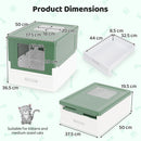 Folding Covered Cat Litter Box with Drawer Tray – view 5