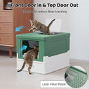 Folding Covered Cat Litter Box with Drawer Tray – view 7