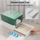 Folding Covered Cat Litter Box with Drawer Tray – view 9