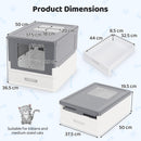Folding Covered Cat Litter Box with Drawer Tray – view 5