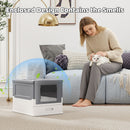 Folding Covered Cat Litter Box with Drawer Tray – view 6