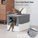 Folding Covered Cat Litter Box with Drawer Tray – view 7