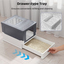 Folding Covered Cat Litter Box with Drawer Tray – view 9