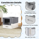 Folding Covered Cat Litter Box with Drawer Tray – view 10