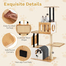 Modern tall cat tower with double condos, sisal scratching posts, and non-slip foot pads for active cats.