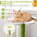 4-tier modern cat tree tower with cozy perches, sisal scratching post, and ultra-soft mohair plush fabric for warmth.