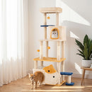 159 cm Cat Tower with Two Condos and Fish-Shaped Platforms – view 1