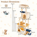 159 cm Cat Tower with Two Condos and Fish-Shaped Platforms – view 5