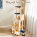 159 cm Cat Tower with Two Condos and Fish-Shaped Platforms – view 6