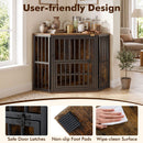 Corner Dog Crate with Three-Height Bowl Rack – Brown – view 11