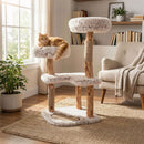 101 cm Natural Wood Cat Tree with Two Plush Perches – view 2