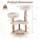 101 cm Natural Wood Cat Tree with Two Plush Perches – view 5