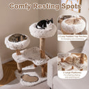 101 cm Natural Wood Cat Tree with Two Plush Perches – view 7