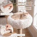 101 cm Natural Wood Cat Tree with Two Plush Perches – view 8