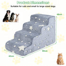 Star-Pattern Foam Pet Steps with Washable Cover – Grey / 4-Tier view 5