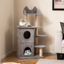 Multi-level cat tree with 2-story condo and sisal scratching posts, perfect for large cats to play and relax.