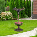 Solar Lotus Bird Bath with Planter and LED Lamp – 16304 – image 2