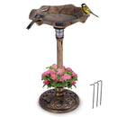 Solar Lotus Bird Bath with Planter and LED Lamp – 16304 – image 4