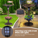 Solar Lotus Bird Bath with Planter and LED Lamp – 16304 – image 7