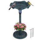 Solar Lotus Bird Bath with Planter and LED Lamp – 18596 – image 4