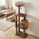 151 cm Woven Cat Tower with Condo and Top Basket – view 1