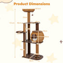 151 cm Woven Cat Tower with Condo and Top Basket – view 5