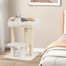 Small cat tree showcasing a sturdy base and elevated platform, providing cats a secure space to rest and play indoors.