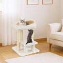 Small cat tree with plush top perch and sisal scratching posts, perfect for indoor cats to play and rest comfortably.