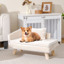 71 cm Plush Pet Sofa with Removable Cushion and Pillow – White view 1