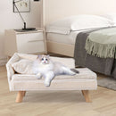 71 cm Plush Pet Sofa with Removable Cushion and Pillow – White view 2