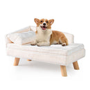 71 cm Plush Pet Sofa with Removable Cushion and Pillow – White view 3