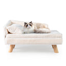 71 cm Plush Pet Sofa with Removable Cushion and Pillow – White view 4