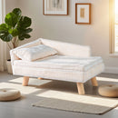 71 cm Plush Pet Sofa with Removable Cushion and Pillow – White view 6