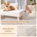71 cm Plush Pet Sofa with Removable Cushion and Pillow – White view 7