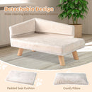 71 cm Plush Pet Sofa with Removable Cushion and Pillow – White view 8