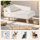 71 cm Plush Pet Sofa with Removable Cushion and Pillow – White view 10