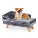 71 cm Plush Pet Sofa with Removable Cushion and Pillow – Grey view 3