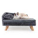 71 cm Plush Pet Sofa with Removable Cushion and Pillow – Grey view 4