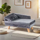 71 cm Plush Pet Sofa with Removable Cushion and Pillow – Grey view 6
