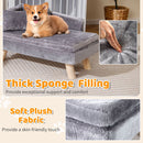 71 cm Plush Pet Sofa with Removable Cushion and Pillow – Grey view 7