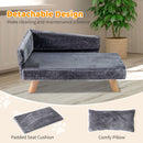 71 cm Plush Pet Sofa with Removable Cushion and Pillow – Grey view 8