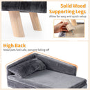 71 cm Plush Pet Sofa with Removable Cushion and Pillow – Grey view 9