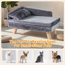 71 cm Plush Pet Sofa with Removable Cushion and Pillow – Grey view 10