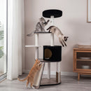 155 cm Black and White Cat Tower with Condo – view 1