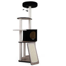 155 cm Black and White Cat Tower with Condo – view 3