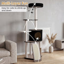 155 cm Black and White Cat Tower with Condo – view 5