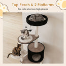 155 cm Black and White Cat Tower with Condo – view 9